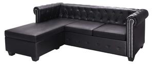 VidaXL Chesterfield sofa od umjetne kože u obliku L crna