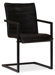 VidaXL Blagovaonske stolice od prave kože 4 kom antracit