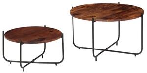 VidaXL 2-dijelni set stolića za kavu od masivnog drva šišama 60x35 cm