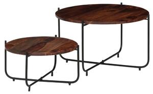 VidaXL 2-dijelni set stolića za kavu od masivnog drva šišama 60x35 cm