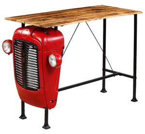 VidaXL Barski stol u obliku traktora od masivnog drva manga crveni 60 x 150 x 107 cm