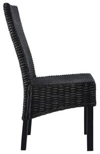 VidaXL Blagovaonske stolice od kubu ratana i drva manga 4 kom crne