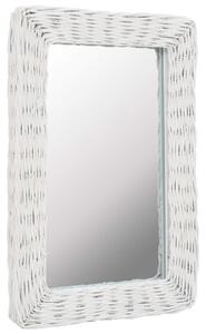 VidaXL Pleteno ogledalo bijelo 40 x 60 cm