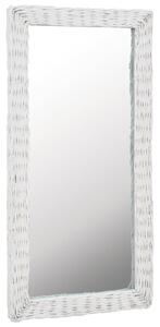 VidaXL Pleteno ogledalo bijelo 50 x 100 cm