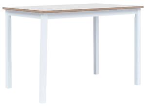 VidaXL Blagovaonski stol bijeo-smeđi 114x71x75 cm od drva kaučukovca