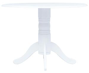 VidaXL Blagovaonski stol bijeli 106 cm od masivnog drva kaučukovca