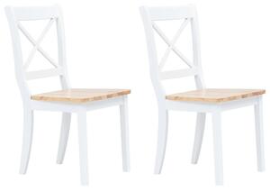 VidaXL Blagovaonske stolice od drva kaučukovca 2 kom bijele