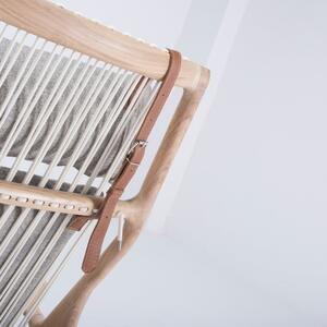 Fotelja od hrasta sa sivim tekstilnim sjedalom Gazzda Dedo