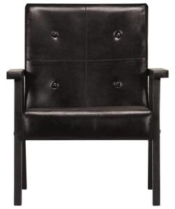 VidaXL Fotelja od prave kože crna