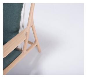 Fotelja od hrasta sa zelenim tekstilnim sjedalom Gazzda Dedo