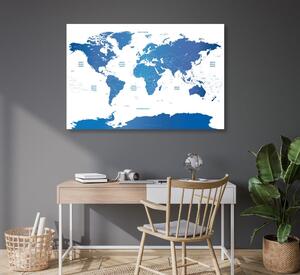 Slika na plutu zemljovid svijeta s pojedinim državama