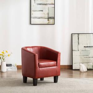 VidaXL Fotelja od umjetne kože crvena boja vina