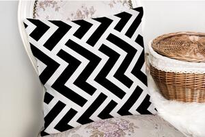 Crno-bijela jastučnica s primjesom pamuka Minimalist Cushion Covers Black White Geometric Duro, 45 x 45 cm