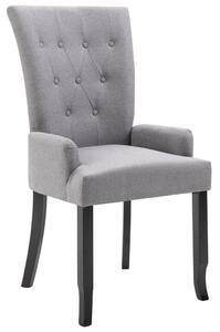 VidaXL Blagovaonska stolica od tkanine s naslonima za ruke svjetlosiva