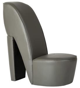 VidaXL Stolica u obliku visoke pete od umjetne kože siva