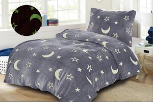 Svjetleca posteljina od mikropliša BIG MOON siva Dimenzije posteljine: 70 x 90 cm | 140 x 200 cm