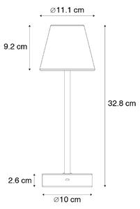 Stolna svjetiljka bijela uklj. LED punjiva s prigušivačem na dodir - Renata