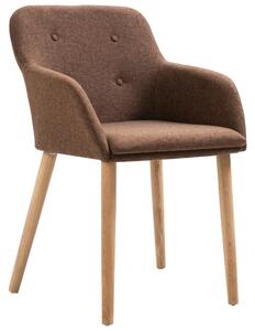 VidaXL Blagovaonske stolice od tkanine i hrastovine 2 kom smeđe