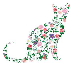 Tapete mačka od cvijeća