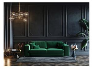 Tamnozeleni baršunasti kauč na razvlačenje Devichy Rothe, 256 cm