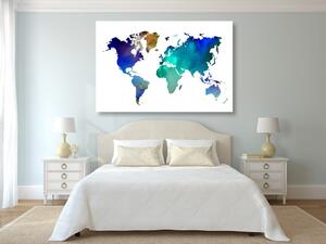 Slika na plutu zemljovid svijeta u boji u akvarelnom dizajnu
