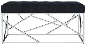 VidaXL Klupa od crne baršunaste tkanine i nehrđajućeg čelika 97 cm