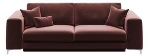 Tamnoružičasti baršunasti kauč na razvlačenje Devichy Rothe, 256 cm