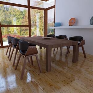 VidaXL Blagovaonske stolice 6 kom od zaobljenog drva i umjetne kože