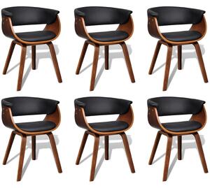 VidaXL Blagovaonske stolice 6 kom od zaobljenog drva i umjetne kože