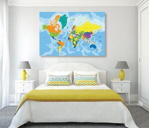 Slika na plutu šareni zemljovid svijeta