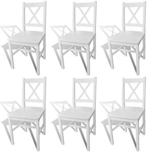 VidaXL Blagovaonske stolice od borovine 6 kom bijele