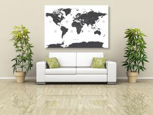 Slika zemljovid svijeta s pojedinim državama u sivoj boji