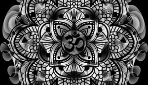 Slika Mandala zdravlja u crno-bijelom dizajnu