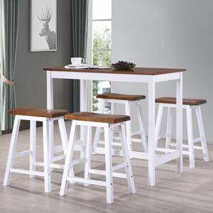 VidaXL 5-dijelni barski set stola i stolaca od masivnog drva