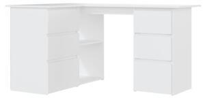 VidaXL Kutni radni stol bijeli 145 x 100 x 76 cm od iverice