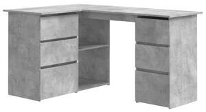 VidaXL Kutni radni stol siva boja betona 145 x 100 x 76 cm od iverice