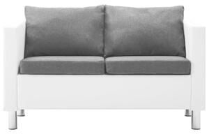 VidaXL 2-dijelni set sofa od umjetne kože bijeli i svijetlosivi