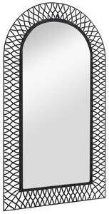 VidaXL Vrtno zidno ogledalo s lukom 60 x 110 cm crno