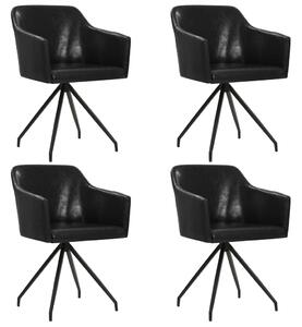 VidaXL Blagovaonske stolice od umjetne kože okretne 4 kom crne