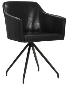 VidaXL Blagovaonske stolice od umjetne kože okretne 4 kom crne