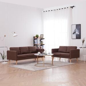 VidaXL 2-dijelni set sofa od tkanine smeđi