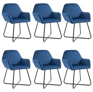 VidaXL Blagovaonske stolice 6 kom plave baršunaste
