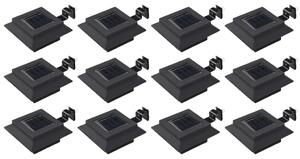 VidaXL Vrtne solarne svjetiljke 12 kom LED kvadratne 12 cm crne