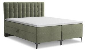 Zeleni boxspring krevet s prostorom za odlaganje 180x200 cm Puhala – Makamii