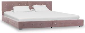 VidaXL Krevet s madracem ružičasti baršunasti 160 x 200 cm