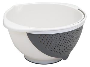 Bijela zdjela s cjedilom 2u1 Metaltex, Ø 28 cm