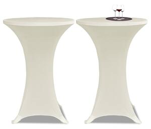 VidaXL Navlaka za stol za stajanje Ø 60 cm krem rastezljiva 4 kom