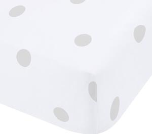 Bijela/siva flanelska plahta s gumom 150x200 cm Polka Dot – Catherine Lansfield