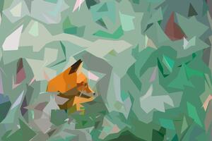Samoljepljiva tapeta lisica s apstraktnim elementima