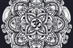 Tapeta Mandala zdravlja u crno-bijelom dizajnu